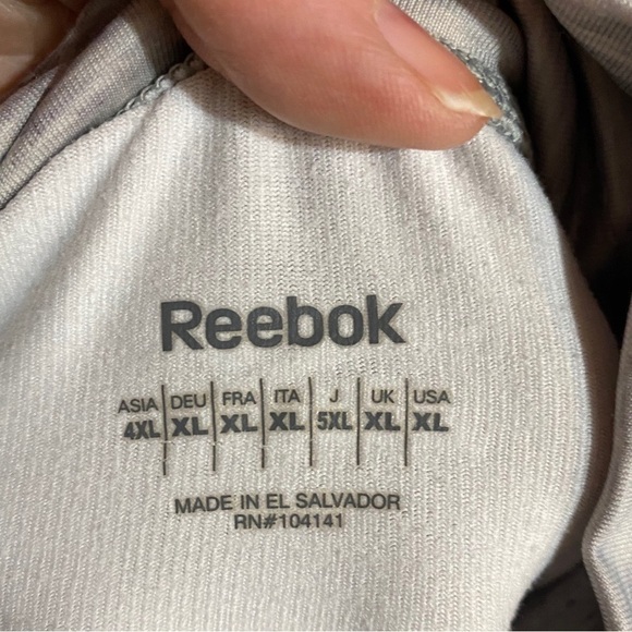 Reebok Running Top Grey Slab Print Long Sleeve Size XL - Picture 3 of 5